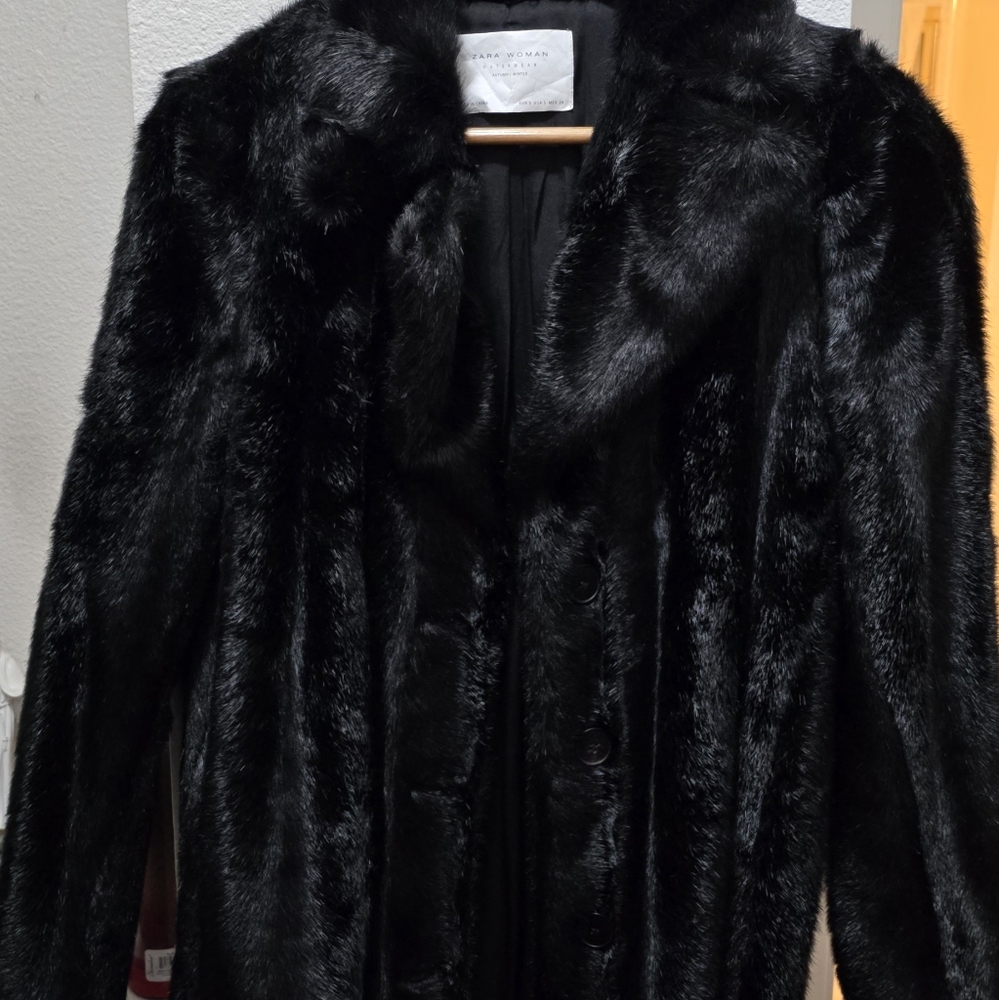 Zara Fur Mink Coat Size s
